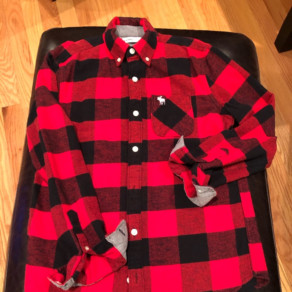 Boys Abercrombie red flannel shirt